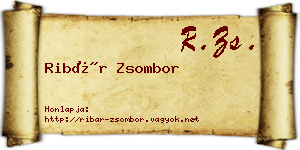 Ribár Zsombor névjegykártya