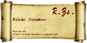 Ribár Zsombor névjegykártya